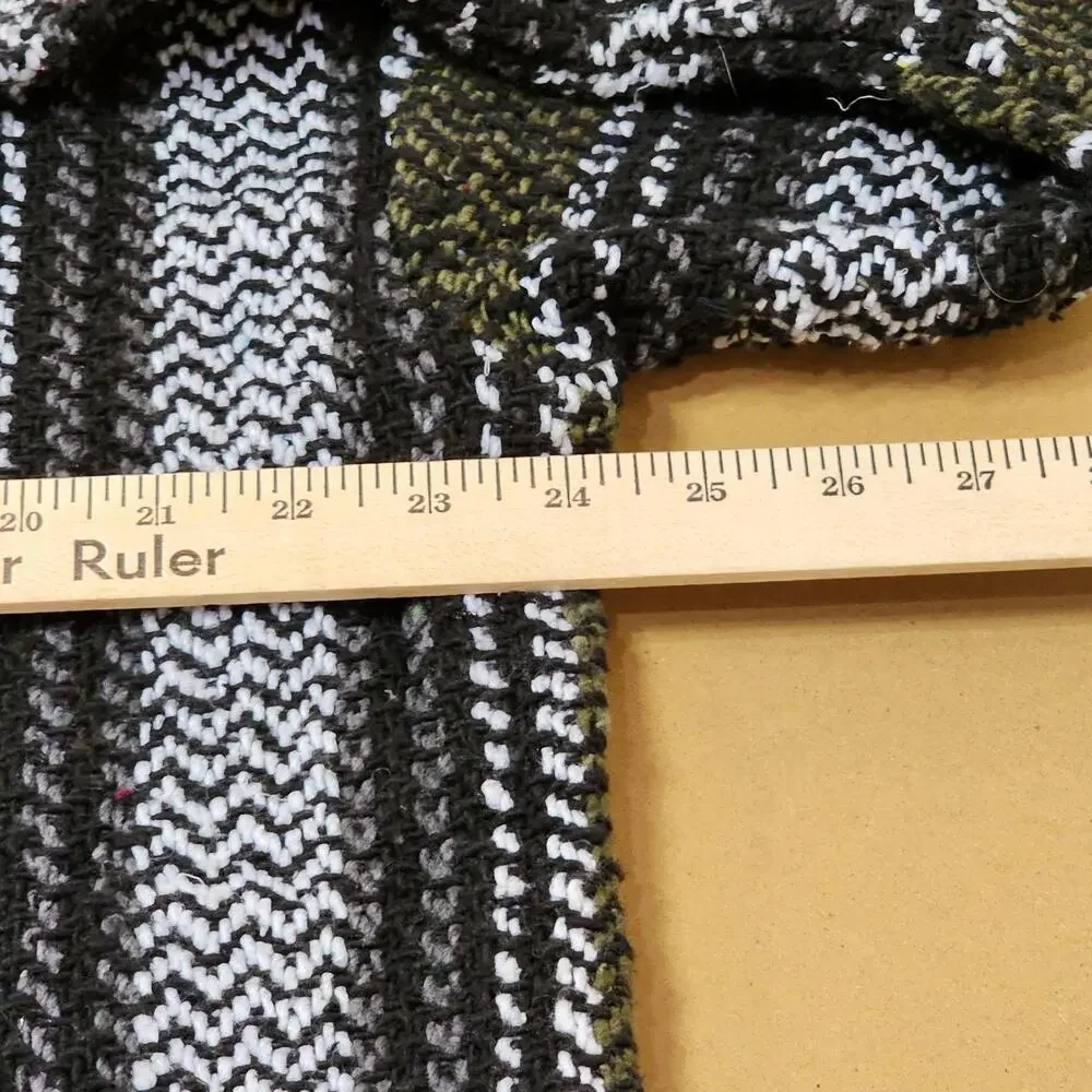 Wild Bill's Baja Co Sweater Mens Large Black Stripe Hooded Knit Baja Pullover